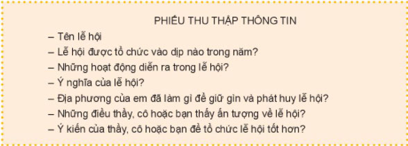 Phiếu thu thập thông tin