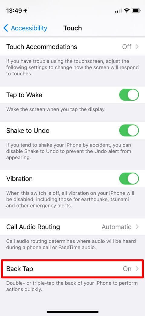 Back Tap trên iPhone