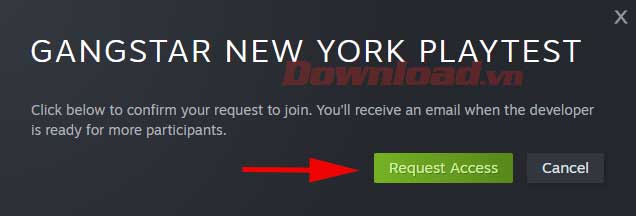 <p>3. Một cửa sổ hiện ra. Tiếp tục nhấn <strong>Request Access</strong>.</p>