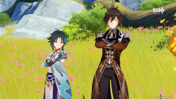 Xiao và Zhongli trong Genshin Impact