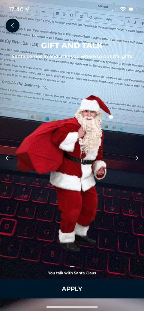 App Noel Catch Santa AR