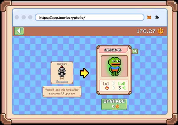 Nâng cấp anh hùng trong BombCrypto