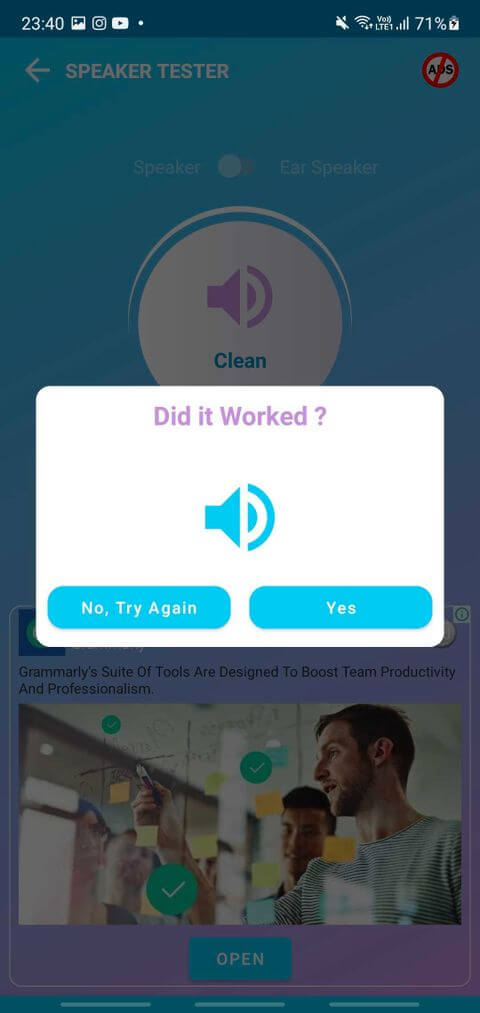Kết quả test loa bằng Speaker Tester