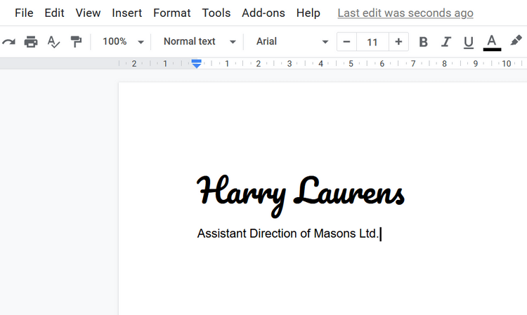 Chữ ký viết tay trong Gmail