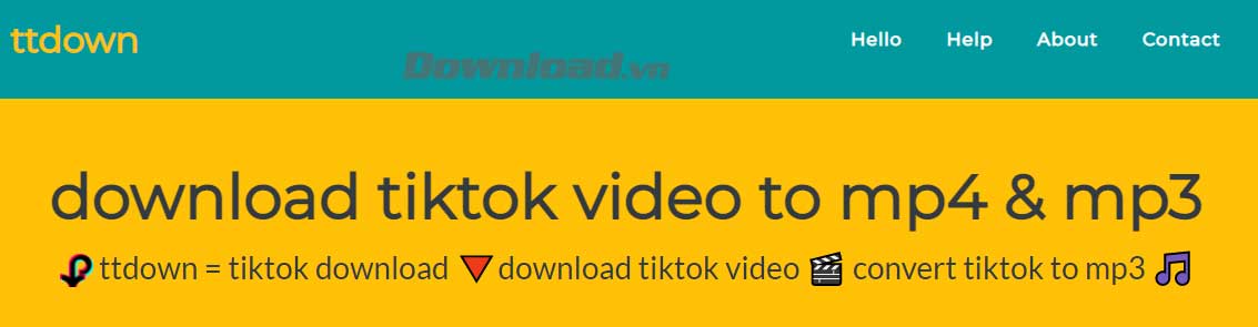 TTDown hỗ trợ download và chuyển đổi định dạng clip TikTok