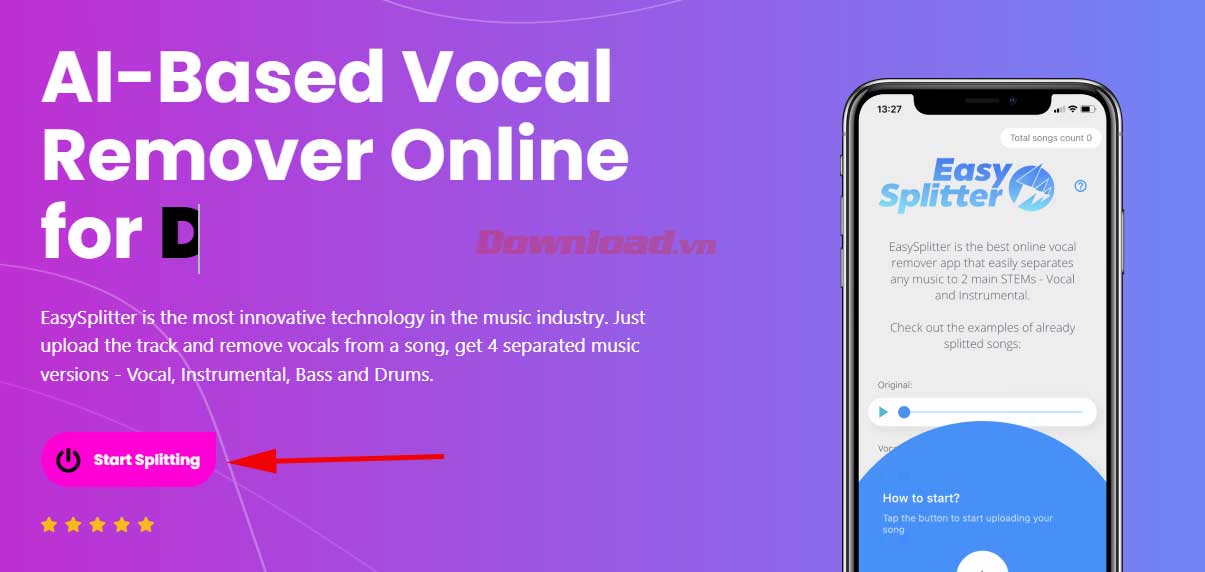 Ứng dụng tách lời khỏi nhạc
