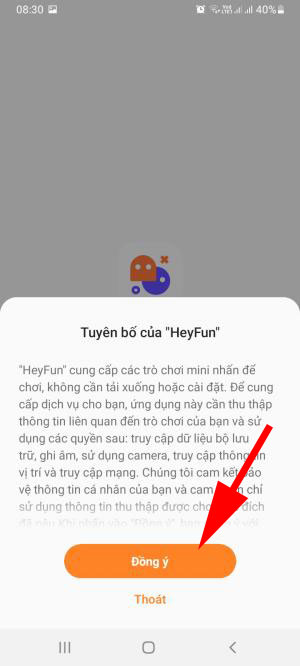 <p><strong>Bước 1</strong>: Sau khi tải HeyFun thành công, click vào biểu tượng của nó trên màn hình.