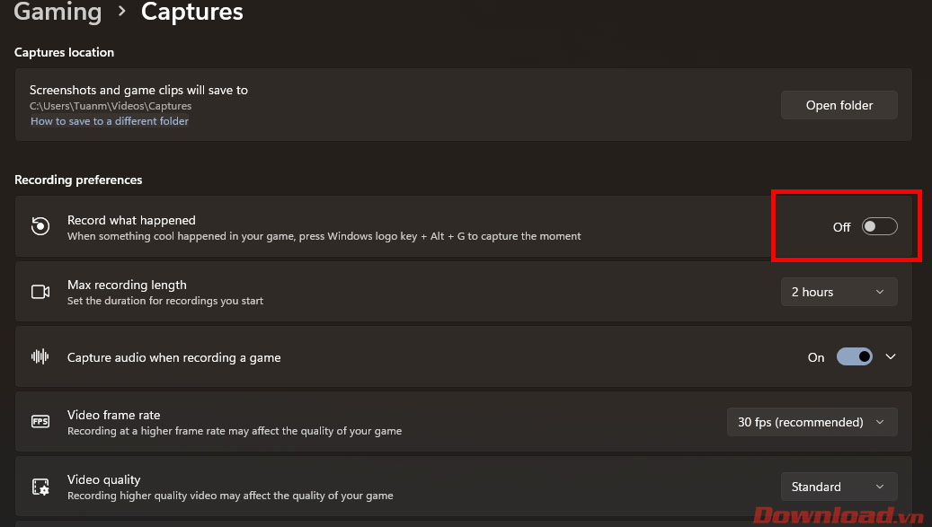 Record what happened