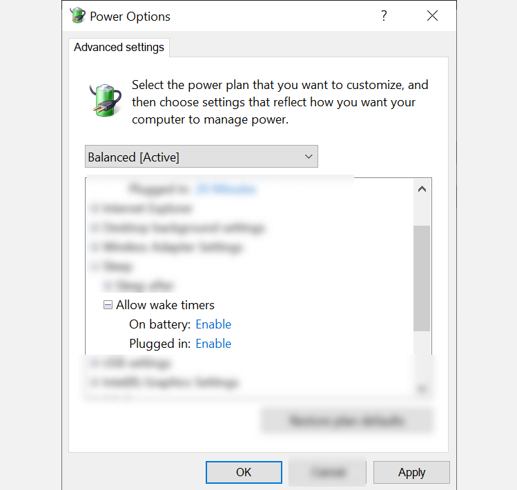 Chỉnh cài đặt pin