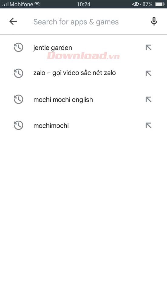 <p>2. Nhập từ khóa Jentle Garden vào trường tìm kiếm.</p>