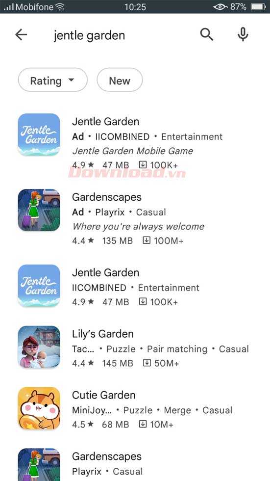 <p>3. Chạm vào kết quả tương ứng ở bên dưới.</p>