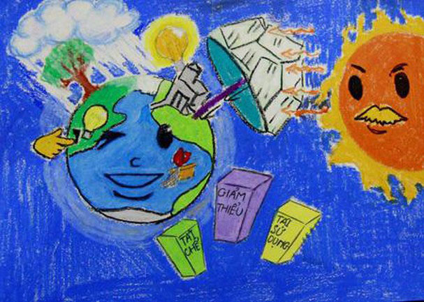 Tranh vẽ Vì một hành tinh xanh 2022