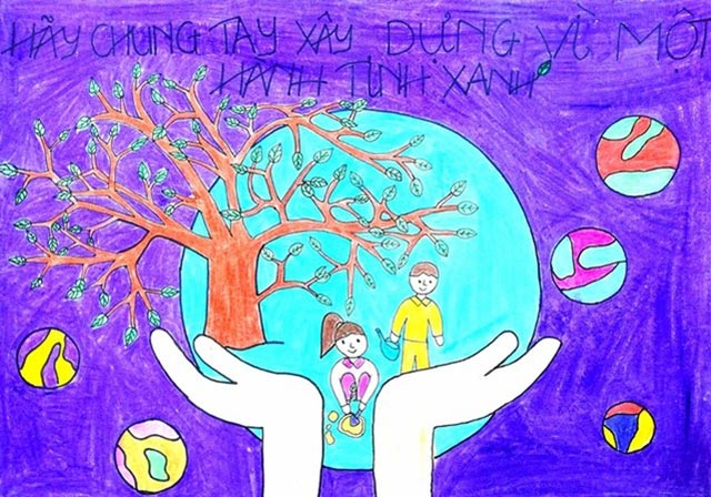 Tranh vẽ Vì một hành tinh xanh 2022