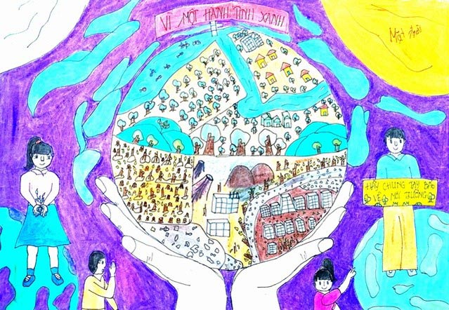 Tranh vẽ Vì một hành tinh xanh 2022