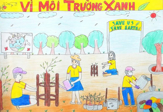 Tranh vẽ Vì một hành tinh xanh 2022