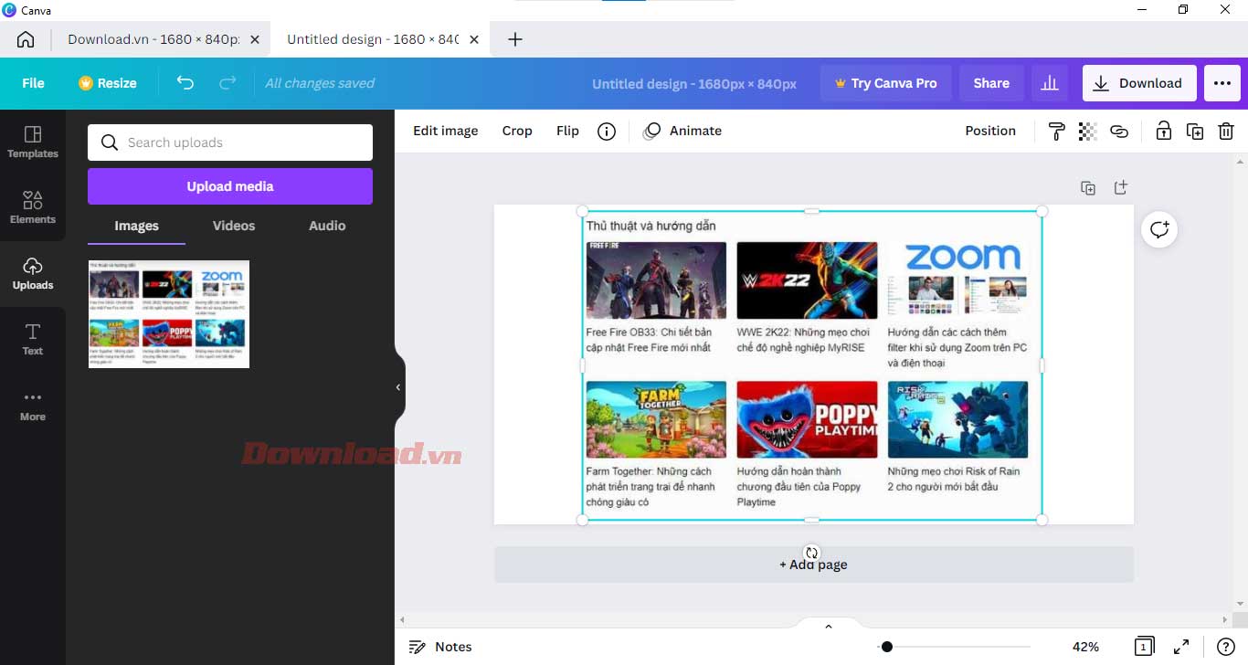 <p>2. Ở cửa sổ hiện ra, chọn <strong>Upload </strong>để tải ảnh của bạn. Sau khi hình được tải xong,