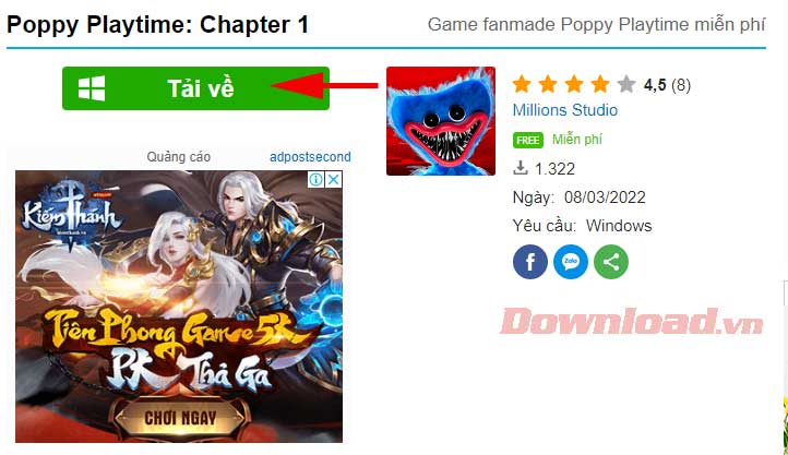 <p>1. Bạn có thể <strong>download Poppy Playtime Chapter 1 miễn phí</strong> bằng cách dành thời gian