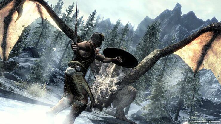 Một cuộc chiến với rồng trong The Elder Scrolls V: Skyrim