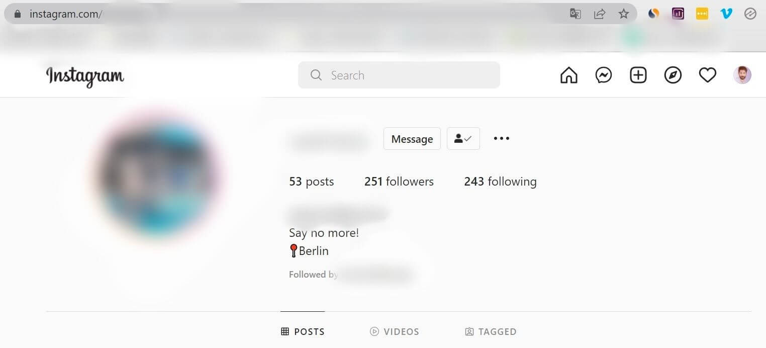 Một tài khoản trên Instagram