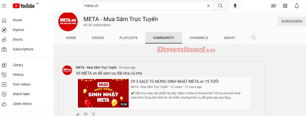 Trang cộng đồng trên YouTube