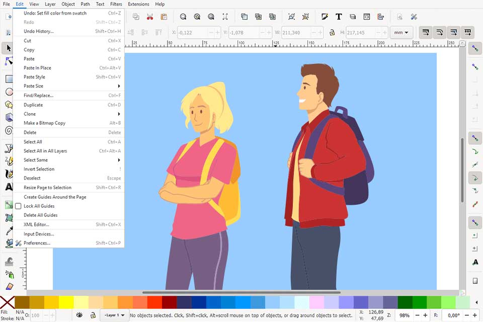 Giao diện Inkscape