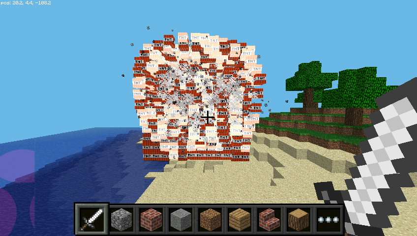 Hiệu ứng nổ trên Minecraft Pi