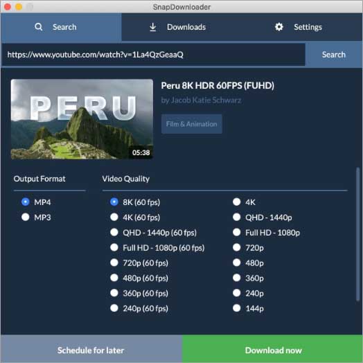 Phần mềm download video trên web SnapDownloader