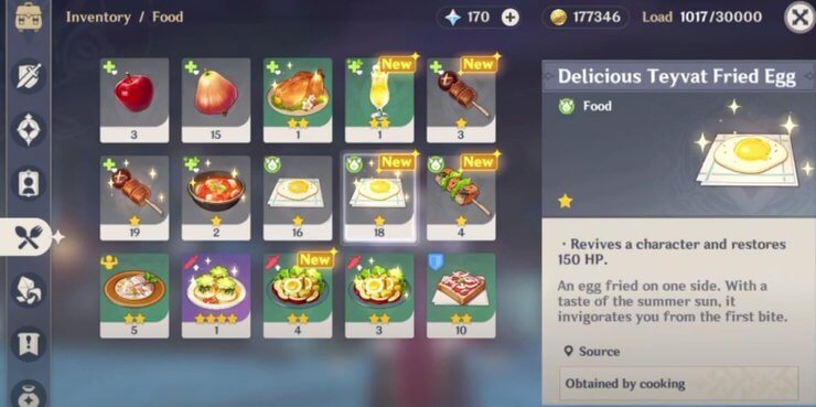 Món ăn hồi máu tốt nhất cho nhân vật Genshin Impact