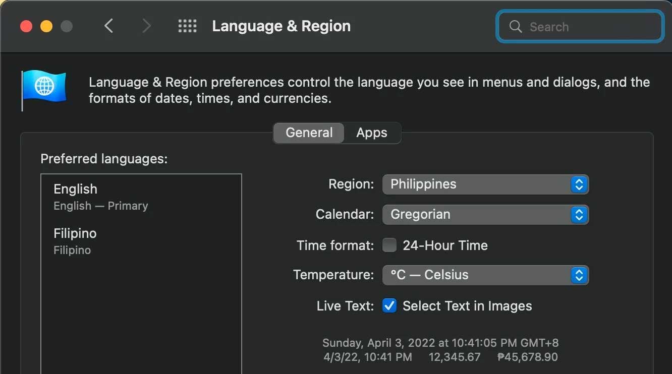 Cài đặt ngôn ngữ trên Mac