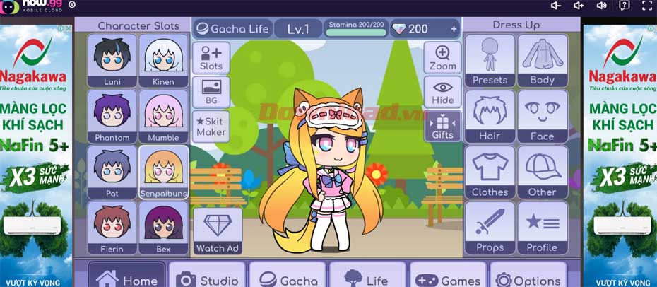 Chơi Gacha trên now.gg như trên điện thoại