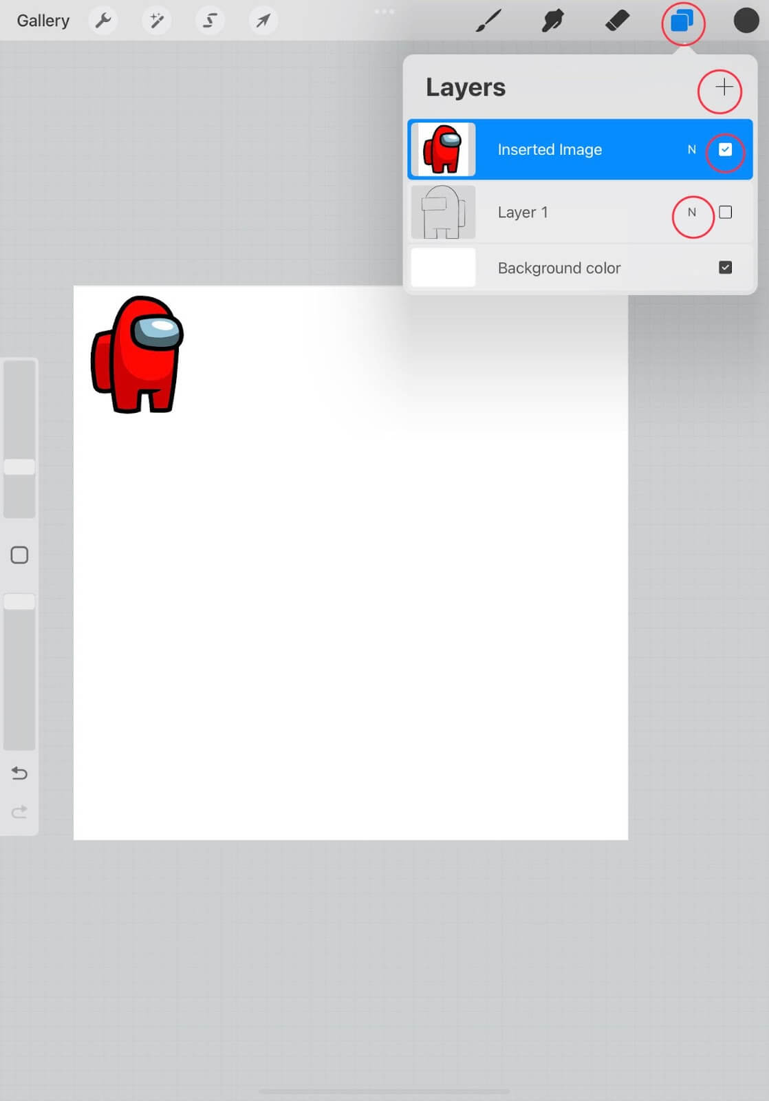 Thêm Layer vào ảnh trong Procreate