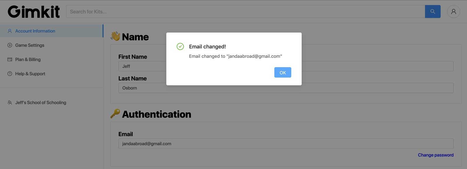 <p>5. Bạn sẽ thấy pop up<strong> Email Changed</strong>. Thế là xong!</p>
<p>Nếu cần thay đổi địa chỉ