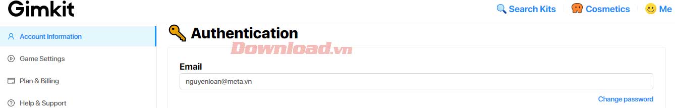 <p>2. Bạn sẽ được chuyển tới phần thông tin tài khoản. Click địa chỉ email.</p>