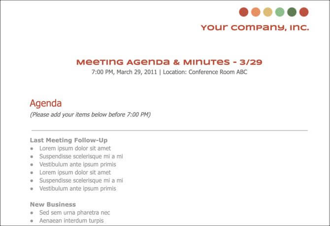 Meeting Agenda