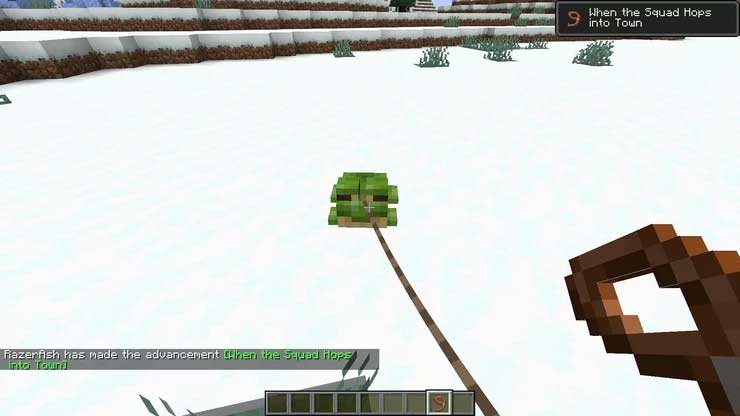 Ếch được buộc dây dắt trong Minecraft