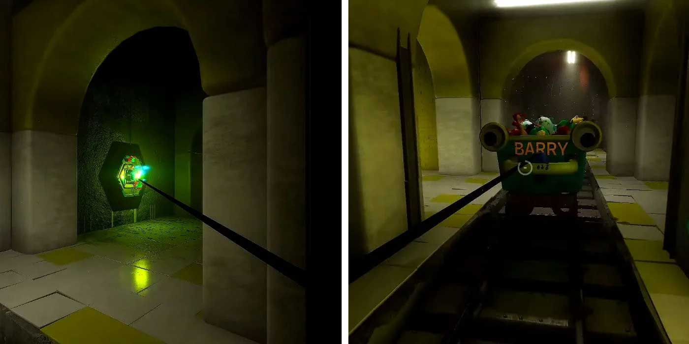 Nút công tắc màu xanh trong game Poppy Playtime 2