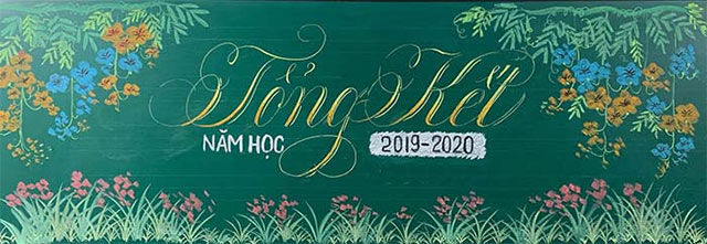 Mẫu trang trí bảng tổng kết năm học