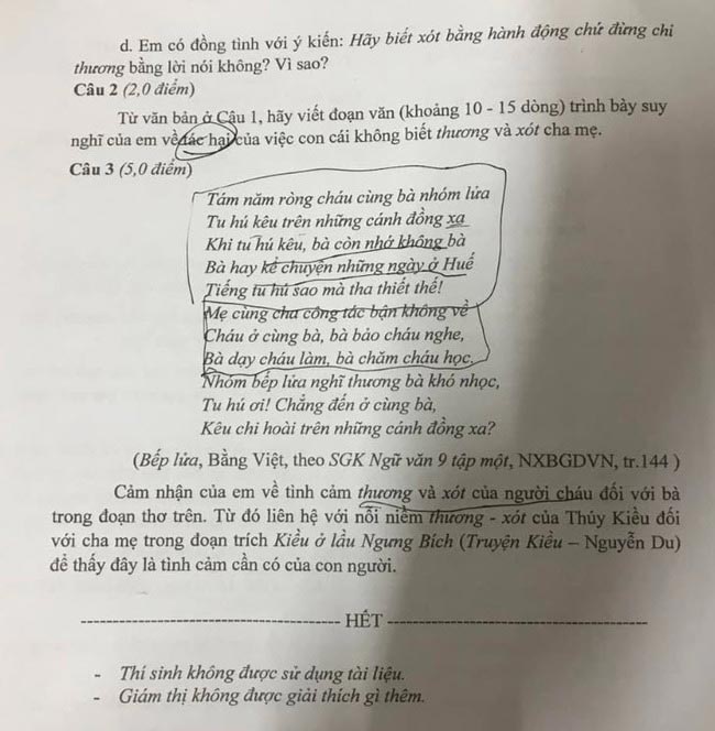 Đề thi vào lớp 10 môn Văn chung