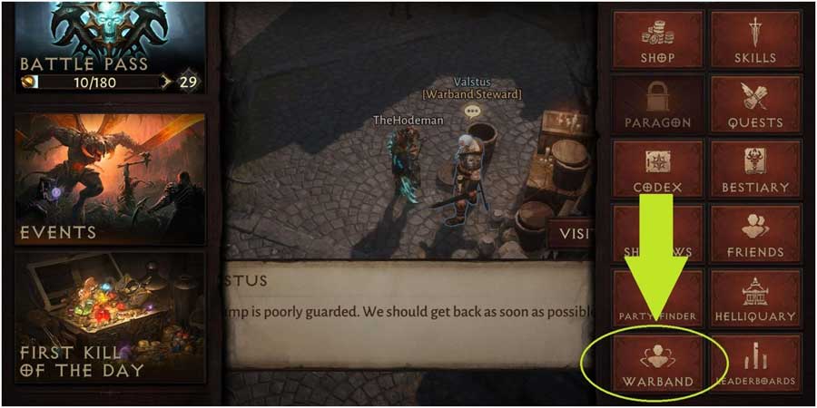 Tạo Warband trong Diablo Immortal 