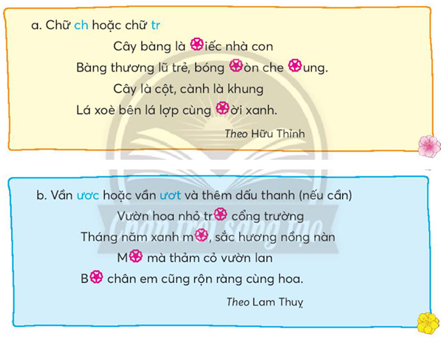 Chọn chữ hoặc vần thích hợp