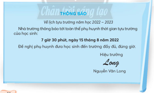 Viết thông báo