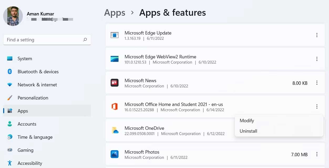 App và tính năng trên Windows
