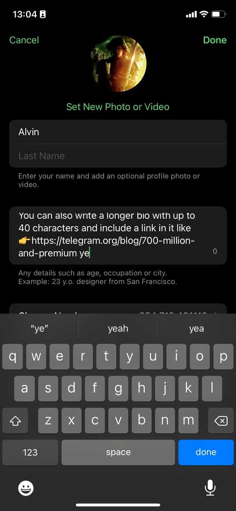 Giao diện Telegram Premium