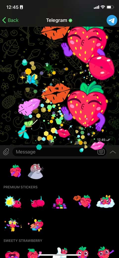 Telegram Premium có nhiều sticker thú vị