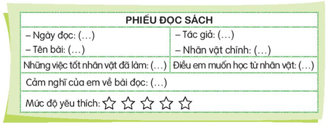 Phiếu đọc sách