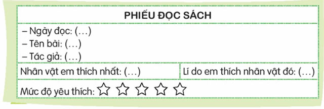 Phiếu đọc sách