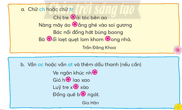 Chọn chữ hoặc vần