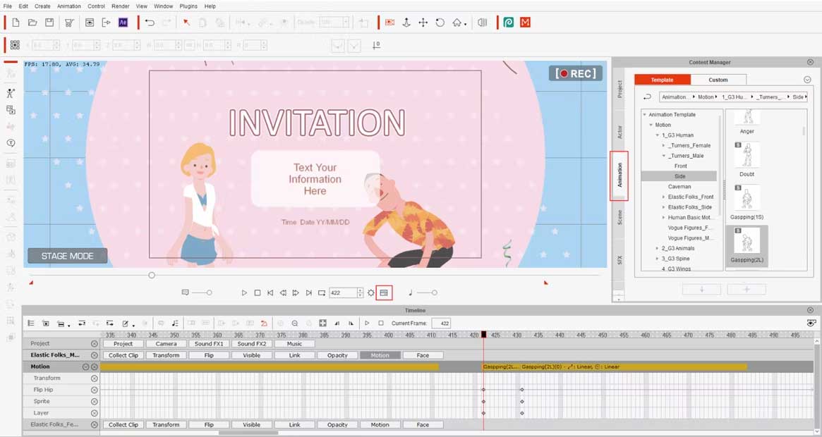 Giao diện Cartoon Animator