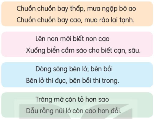 Đọc các câu ca dao