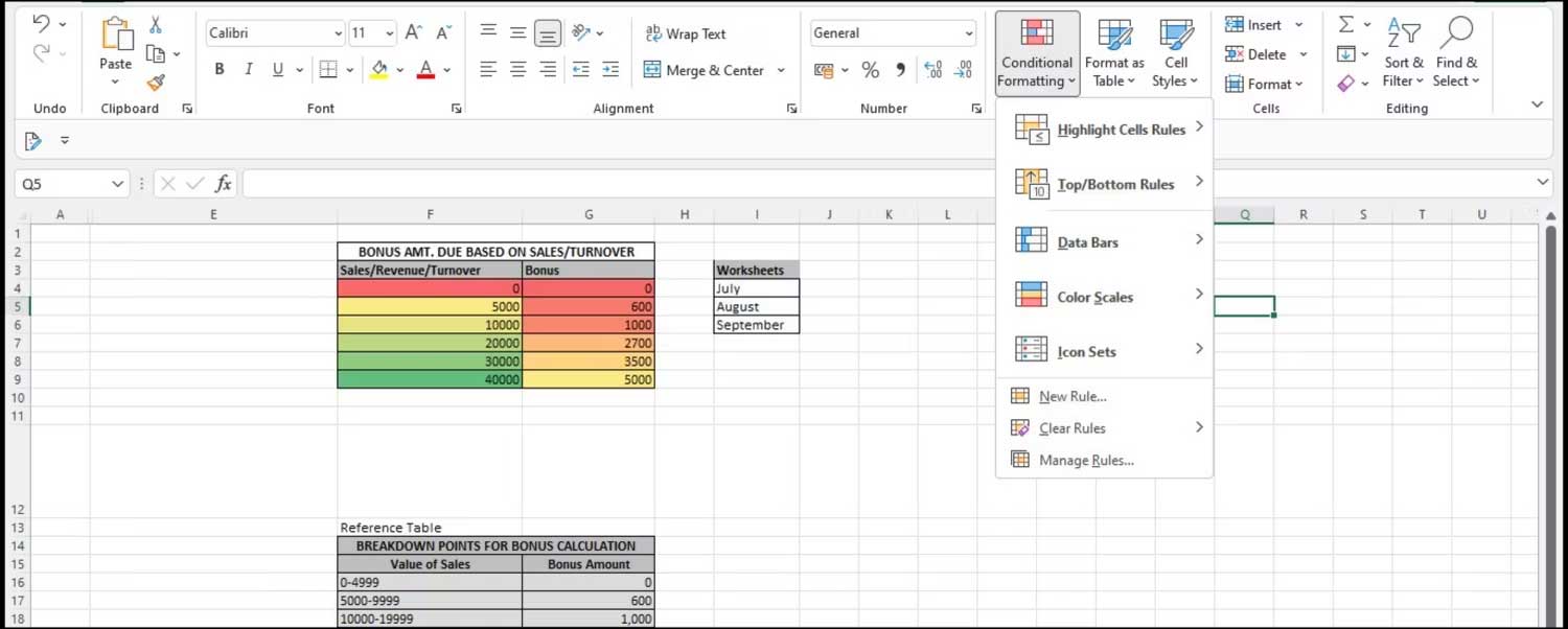 Tô màu dữ liệu trong bảng tính được chia sẻ